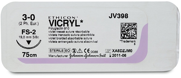 Fils de suture Vicryl   Ethicon 163325