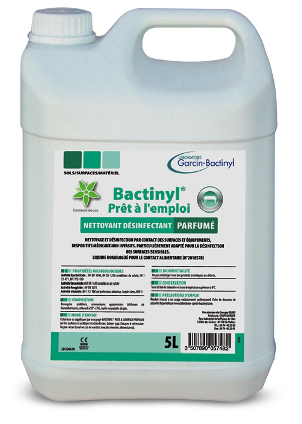 Spray nettoyant Le bidon de 5 L Garcin Bactinyl 160443
