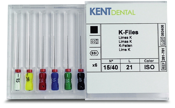 Limes K-File Longueur 21 mm Kent Dental 166489