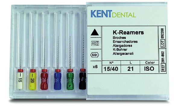 Broches K-Reamer Longueur 21 mm Kent Dental 160900