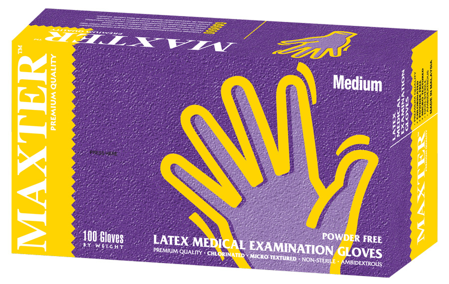 Gants d'examen en latex non poudrés Maxter