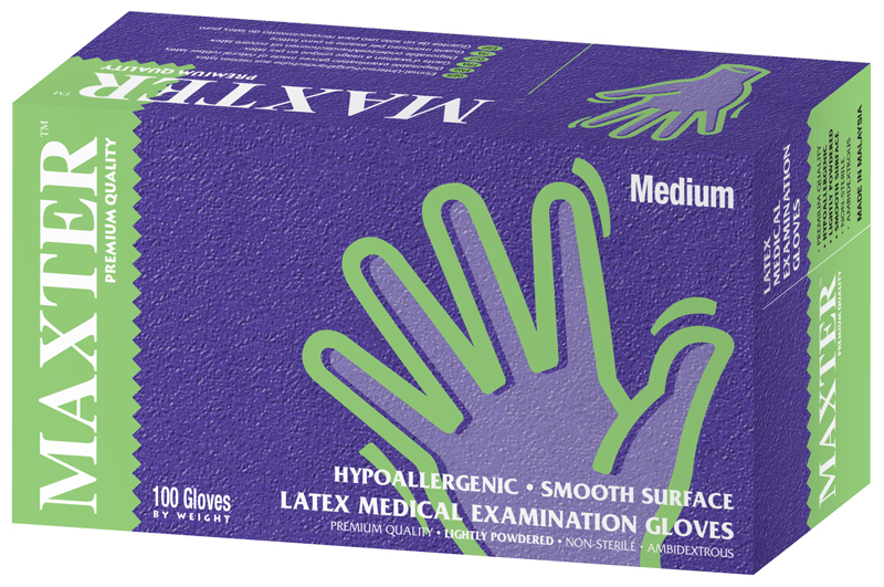 Gants d’examen en latex poudrés  Maxter 182294