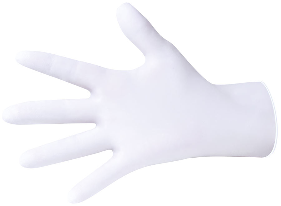 Gants en nitrile non poudrés  Coloris blanc / boîte de 100 gants medibase 183422